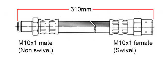 Brake hose Rear Volvo 240 / 740 / 940 with S60R / V70R 4-piston brake caliper