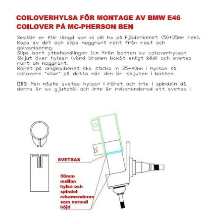 Volvo 740 940 Schroefset Adapter voor BMW E46 Schroefset