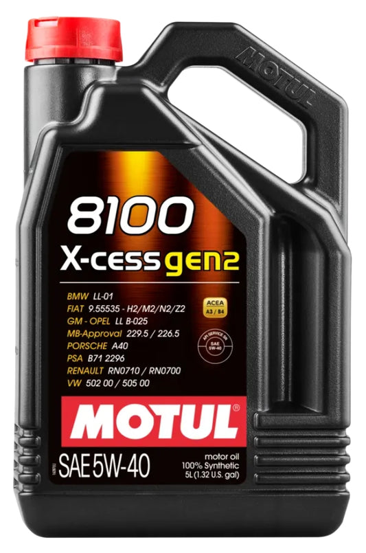 Motul 8100 X-cess Gen2 5W-40 4L - Mazda MX-5 NA/NB