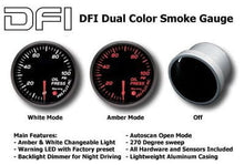 DFI Oil Temperature Gauge Amber/White Smoke Lens Gauge 52mm