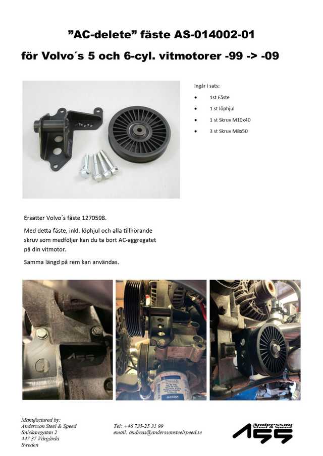 Ac-delete Volvo 5/6-cyl "alu" engine 99-09