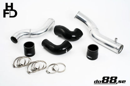 Do88 Volvo 740/940 Turbo Top Connection pipe kit, Black hoses, standard throttle body