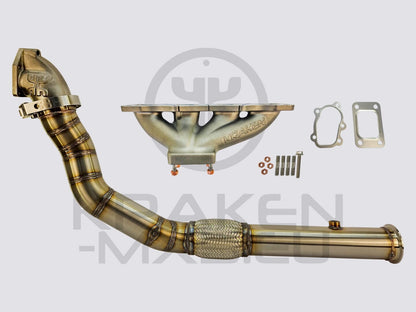 Kraken Top Mount Manifold & 3″ Downpipe for Universal T25 GT5 Bolt turbo NA & NB