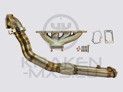 Kraken Top Mount Manifold & 3″ Downpipe for Universal T25 GT5 Bolt turbo NA & NB