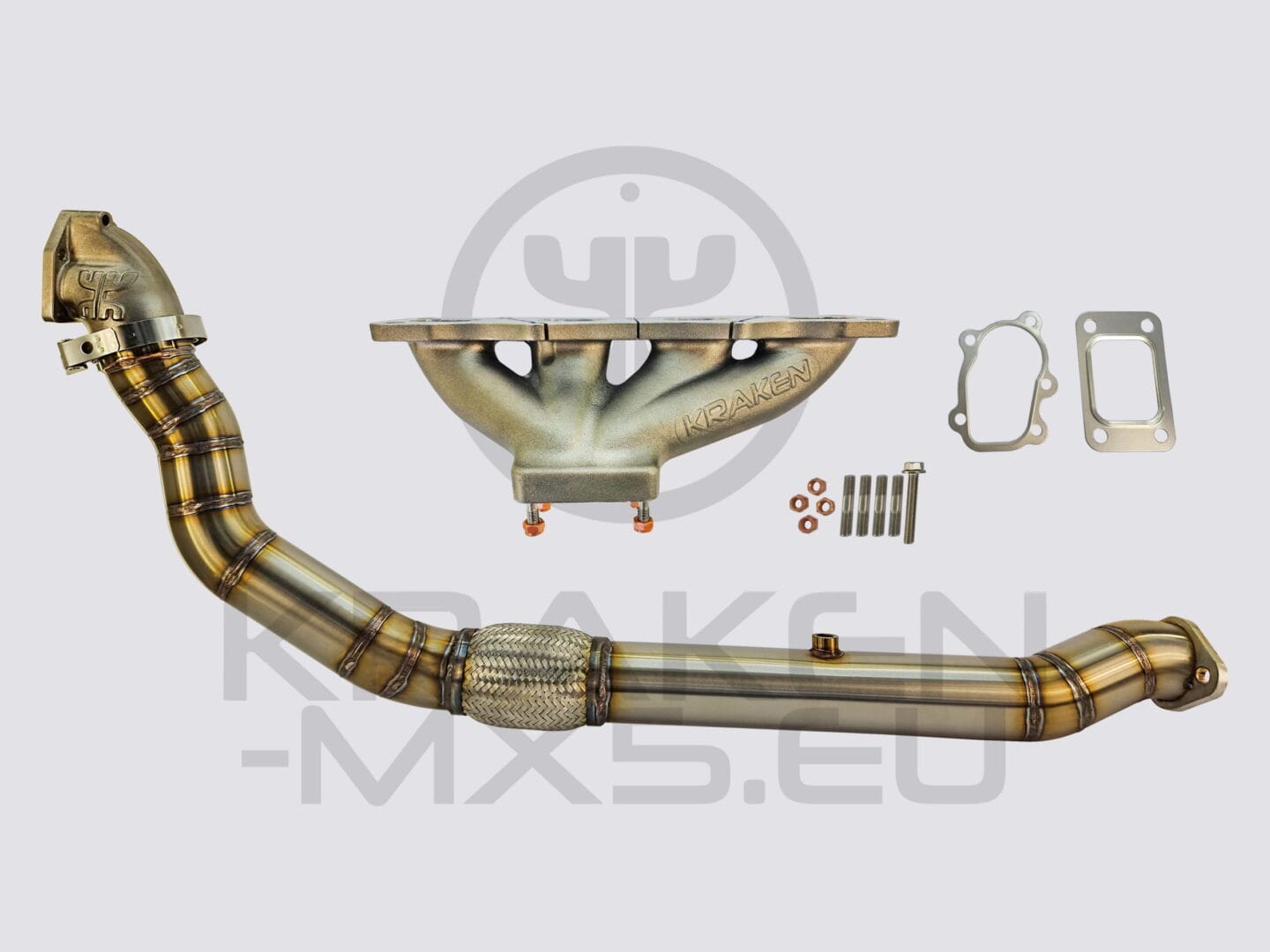 Kraken Top Mount Manifold & 3″ Downpipe for Universal T25 GT5 Bolt turbo NA & NB