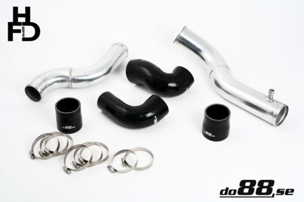 Do88 Volvo 740/940 Turbo Top Connection pipe kit, Black hoses, standard throttle body
