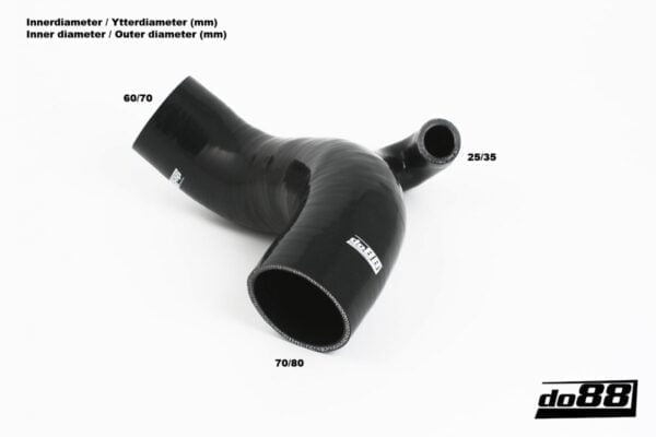 Do88 Volvo 740/760/780 TURBO 1983-1989 Inlaat Slang Zwart - Afbeelding 2