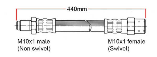 Verlengde gevlochten remleiding Volvo 240 740 940 (Drift Angle Kit)